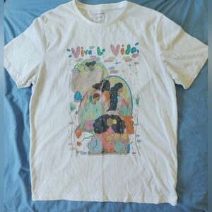 Old Navy Viva La Vida Womens Tee - White With Multicolor Design